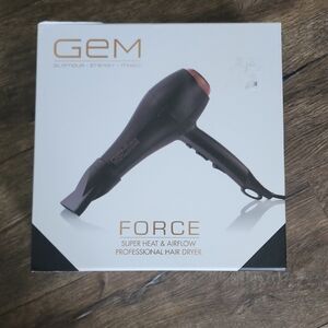 GEM FORCE Professional Hair Dryer in Black with Rose Gold Accent